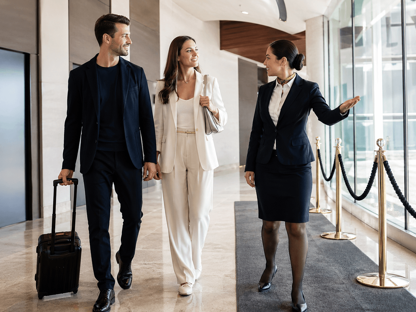 Boarding a private jet from a luxury car on the tarmac
